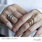 ステンレス ニュアンスリング ごつめ 不規則 3連 メタルリング オープンリング ワイドリング ゴールド シルバー 指輪 太め 大きめ 存在感 お洒落 幾何学 個性的 プチプラ レディース 女性 金属アレルギー対応