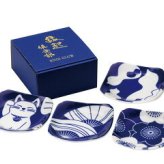 藍染縁起　角皿揃  EN-419 景品 記念品 粗品 ノベルティ 名入れ 御挨拶 ご挨拶