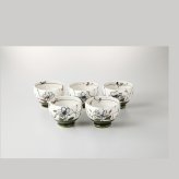 手造り織部唐草花煎茶揃 陶器 美濃焼 やきものの里から、暮らしを贈ります。　ギフト 食器 セット テーブルウェア