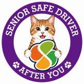 カーサイン 高齢者マーク SENIOR SAFE DRIVER 茶白 ステッカー シール 直径13cm 肉球 日本製 車