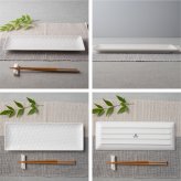旅籠 長角皿 白 31×11cm 380g ホワイト 長角 プレート 網代 刺身皿 ホームパーティー おしゃれ インスタ映え 角皿 皿 食器 白磁 陶器 日本製 美濃焼 和食器 小田陶器 食洗器対応 ギフトカード対応
