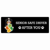 カーサイン 高齢者マーク SENIOR SAFE DRIVER バーニードゥードル ステッカー シール 長方形 15x5cm 肉球 日本製 車