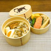 Fave バーニーズマウンテンドッグ 丸型二段 曲げわっぱ 弁当箱 たっぷり 700ml 天然木 白木 わっぱ 木製 オリジナル 犬 バーニーズ バニ ペット 動物 アニマル ホワイトデー