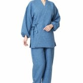 作務衣 日本製 女性 麻ライク ポリエステル100％ 1112 S/M/L 夏 母の日 ギフト プレゼント