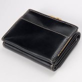 ベリーズヨーク　BELLIES YORK　三つ折り財布　ガマ口ポケット　BYTM1943BK　ブラック　黒色　ベジタブルタンニン　イタリアンレザー　牛革　”エイジングを楽しむ革小物”