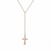 【送料無料】ペアネックレス ステンレス アクセサリー ロザリオ ペンダント クロス 十字架 ジルコニア Rosary ブラック ローズゴールド メンズ レディース