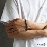 純チタン製 軽い 喜平ブレスレット ブラック チェーンブレスレット 幅7mm つけっぱなし なめらかなカット かっこいい クール シンプル大人 メンズ 男性 金属アレルギー対応
