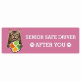 カーサイン 高齢者マーク SENIOR SAFE DRIVER ラパーマ ステッカー シール 長方形 15x5cm 肉球 日本製 車