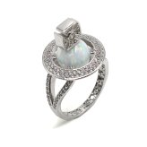 ヴィヴィアンウエストウッド Vivienne Westwood リング 指輪 オーブ アクセサリー シルバー925 6404017K-01P475 EABHA RING メンズ レディース ユニセックス プラチナ+ブルーグレー S
