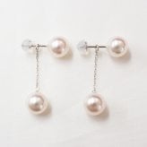 あこや真珠ピアス 7.5mm - 8mm 花珠級 ホワイトピンク ダブルパール ピアス あこや真珠 チャーム