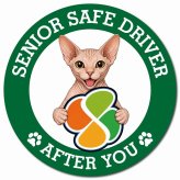 カーサイン 高齢者マーク SENIOR SAFE DRIVER スフィンクス マグネット 強力 直径13cm 肉球 日本製 車 ステッカー