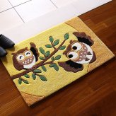 ふくろうフックマット 45×75cm 玄関マット 室内 屋内 風水 縁起物 梟 フクロウ おしゃれ 玄関 ラグ 滑り止め 厚手 送料無料