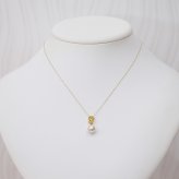 ［pearl588］ 8mm - 8.5mm ホワイトピンク ペンダント ダイヤモンド付 あこや真珠 0.02ct