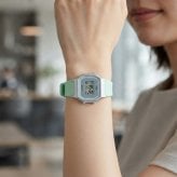 箱なし 希少デザイン カシオ 腕時計 レディース ミントグリーン シルバー CASIO 海外モデル デジタル チプカシ レトロ パステル レザーベルト 軽量 アラーム ストップウォッチ プレゼント ギフト 成人 卒業 入学