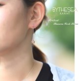 ハワイアンジュエリー ゴールド ピアス プルメリア ピンクゴールド ピアス フックピアス ジルコニア 揺れる 片耳(1個)購入可 K14 14K 20G ゲージ BY THE SEA バイザシー 彼女 妻 女性 レディース 誕生日 プレゼント ハロウィン 【品番：GE432R】