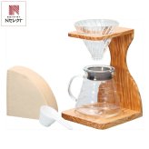 ハリオ V60 オリーブウッドスタンドセット ペーパーフィルター付き コーヒードリッパー サーバー 耐熱ガラス 木製ドリップ台【北海道・沖縄県・離島 配送不可】