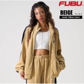 FUBU フブ ジャケット メンズ ベロア 長袖 ライトアウター トラックジャケット ジャージ 春 秋 冬 ハイネック フルジップ ブランド ロゴ トップス オーバーサイズ XL XXL アメカジ レディース ストリート系 ヒップホップ B系 黒 2025fw