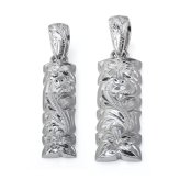 ハワイアンジュエリー シルバー ペアペンダントトップ 2個セット 刻印 無料 誕生石入れ可 Sサイズ Mサイズ カットアウト バチカン彫有 シルバー925 ネックレス チェーン別売 ペンダントヘッド BY THE SEA バイザシー カップル 夫婦 プレゼント ハロウィン 【品番：SP330-SP331P】