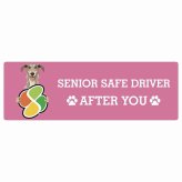 カーサイン 高齢者マーク SENIOR SAFE DRIVER ディアハウンド ステッカー シール 長方形 20x6.7cm 肉球 日本製 車