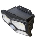 DAISHIN ソーラーウォールライト 2個セット DLS-WL09-2P 赤外線探知方式の人感センサー搭載　600ルーメン 高輝度LED　防雨　屋外照明　防犯ライト　自動点灯　夜間自動点灯　3モード照明　#68245　センサーライト　暗がりの転倒防止　お買い物マラソン