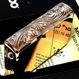 ZIPPO ライター アーマー ピンクゴールド 三面彫刻 ストリームエングレーブ ジッポ アラベスク 鏡面仕上げ 両面加工 シャインレイカット 重厚 メンズ レディース おしゃれ 高級 ギフト プレゼント