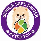 カーサイン 高齢者マーク SENIOR SAFE DRIVER ポメラニアン マグネット 強力 直径13cm 肉球 日本製 車 ステッカー