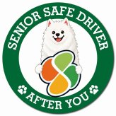 カーサイン 高齢者マーク SENIOR SAFE DRIVER サモエド マグネット 強力 直径13cm 肉球 日本製 車 ステッカー
