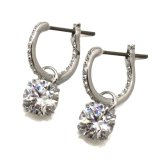 スワロフスキー swarovski ピアス Stilla ドロップピアス ラウンドカット 5636717 スティラ フープピアス アクセサリー レディース シルバー+ホワイト 海外正規品