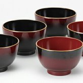ぼかし塗　汁椀　五客揃 インテリア 漆器 盆 カタログギフト 景品 粗品