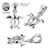 ゴールド ネックレス ハワイアンジュエリー ネックレス ホヌ ホワイトゴールド ネックレス 幸せを運ぶ ホヌ Sサイズ 14K K14ホワイトゴールド 14k k14カットあずきチェーン太0.9mm ギフトラッピング可能 プレゼント ハロウィン 【品番：CG-GP116W-CH123】