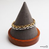 ステンレス 珍しい形状 チェーンブレスレット メンズブレスレット ゴールド シルバー スクエア シンプル 重厚感 存在感 メタル 男性 金属アレルギー対応