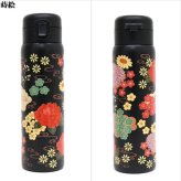 ワンタッチボトル480ml 和柄 841-004 841-005 841-006 841-009 送料無料 水筒 ステンレスボトル 保冷 保温 ボトル 舞妓 蒔絵 風神雷神 寿司 日本 日本伝統 ギフト 持ち運び おしゃれ 舞妓