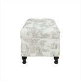 チェア 椅子 ジェニファーテイラー ベンチ 収納付き Toile de Jouy トワル ド ジュイ ロココ調 アンティーク調 ヨーロピアン クラシック インテリア ファブリック 布 エレガント おしゃれ 輸入家具 収納付 新生活