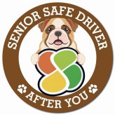 カーサイン 高齢者マーク SENIOR SAFE DRIVER ブルドッグ マグネット 強力 直径13cm 肉球 日本製 車 ステッカー