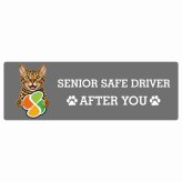 カーサイン 高齢者マーク SENIOR SAFE DRIVER ベンガル ステッカー シール 長方形 15x5cm 肉球 日本製 車
