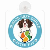 カーサイン 高齢者マーク SENIOR SAFE DRIVER スモールミュンスターレンダー 車内用 吸盤タイプ 収れん火災防止タイプ 肉球 日本製 車 ステッカー