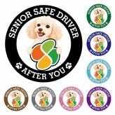カーサイン 高齢者マーク SENIOR SAFE DRIVER ミディアムプードル ステッカー シール 直径13cm 肉球 日本製 車