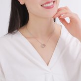 【送料無料】 レディースネックレス ステンレス ダブルリング ツイスト ひねり サークル ハート ピンク サージカルステンレス316L アレルギーフリー ブランド おしゃれ かわいい アクセサリー ジュエリー white clover ホワイトクローバー 誕生日 記念日 プレゼント ギフト 即日発送