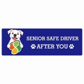 カーサイン 高齢者マーク SENIOR SAFE DRIVER ピットブル ステッカー シール 長方形 15x5cm 肉球 日本製 車