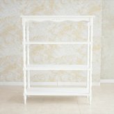 ３段シェルフ かわいい キャビネット かご収納付き チェスト アンティーク風 オープンシェルフ フレンチシリーズ ３段チェスト 輸入家具 木製 ホワイト 白家具 ロココ調 姫系 姫家具 猫足 アンティーク リボン フレンチカントリー