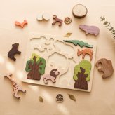 木製パズル 動物 型はめ 森のどうぶつ 知育おもちゃ 木製玩具 手先遊び はめ込み パズル 子供 形合わせ 指先トレーニング おうち遊び 男の子 女の子 誕生日 プレゼント ギフト
