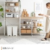 食器棚 キッチン収納 キッチンラック 約幅120cm ホワイト 白 ナチュラル ブラウン キッチンカウンター ロータイプ 大型レンジ対応 レンジラック 一人暮らし キッチンボード スリム 便利 家電収納 キッチンワゴン 収納 ：