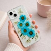 【ほぼ全機種対応スマホケース❁】押し花スマホケース NO.514（スカイブルー）（着日指定不可） 押し花＆レジン iPhone/Xperia/AQUOS/Galaxy他