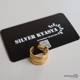 ステンレス 不規則ラインリング ニュアンスリング ごつめ ワイドリング ゴールド プチプラ 槌目模様 透かし 軽やか 存在感 多重 オープン レディース 女性 指輪 金属アレルギー対応