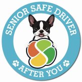 カーサイン 高齢者マーク SENIOR SAFE DRIVER ボストンテリア マグネット 強力 直径13cm 肉球 日本製 車 ステッカー