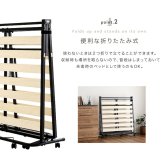 ベッド 寝具 折りたたみパイプすのこ シングル すのこ 2つ折り キャスター付き スチール製 通気性 床板 メッシュ シンプル 耐荷重100kg コンパクト 下収納