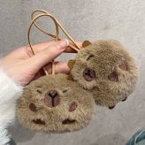 【2点セット】カピバラ キーホルダー ぬいぐるみ チャーム もふもふ ふわふわ マスコット バッグチャーム ストラップ カピバラグッズ 動物 アニマル かわいい 癒し系 バッグ飾り カバン飾り お揃い プレゼント