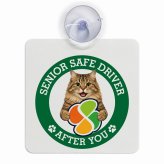 カーサイン 高齢者マーク SENIOR SAFE DRIVER サイベリアン 車内用 吸盤タイプ 収れん火災防止タイプ 肉球 日本製 車 ステッカー