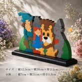 国産ヒノキの童話シリーズ｜オズの魔法使いの木製組み木｜台座付き・アクリル絵の具仕上げ｜木製インテリア・贈り物