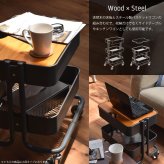 ROSSINI　メッシュバスケットワゴン　2段　シンプル ROW-F2S キッチンワゴン 幅45 天板付き フタ付き キャスター付き トローリーワゴン キッチンラック 収納ボックス おしゃれ 北欧 シンプル 入学祝い 引越祝い ロッシーニ メッシュバスケットワゴン 2段